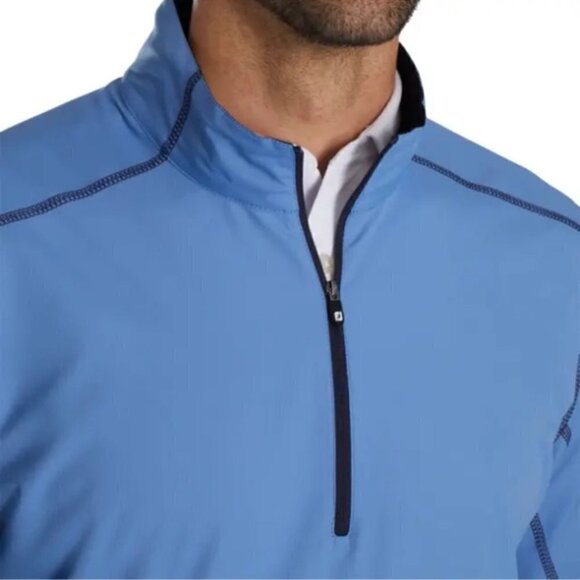 FootJoy Men's Sport 1/2 Zip Performance Golf Windshirt (S) Indigo Blue #28203 - Picture 4 of 14